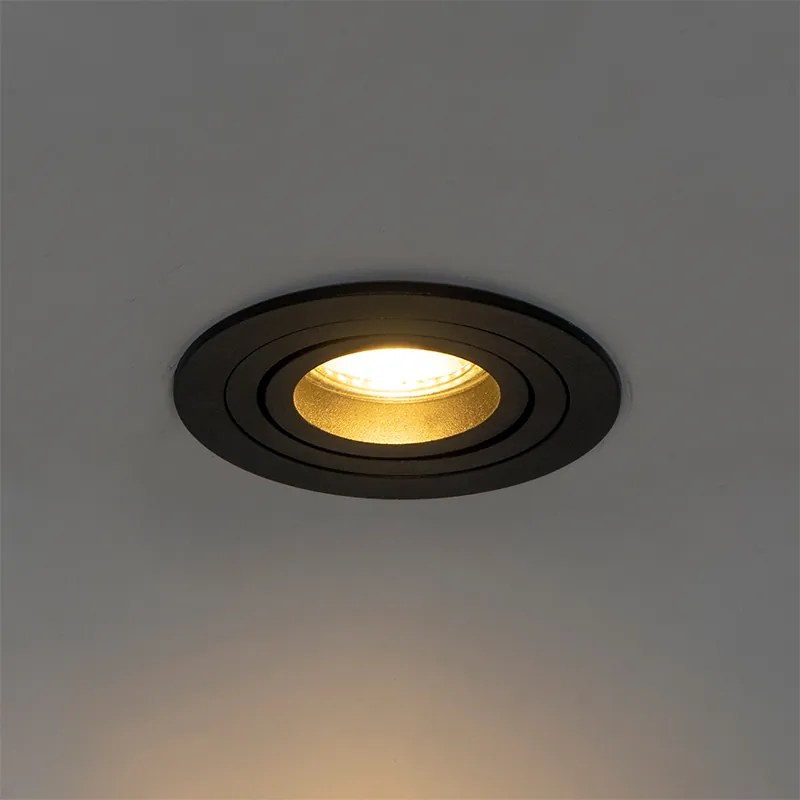Faretto da incasso moderno nero - Rondoo