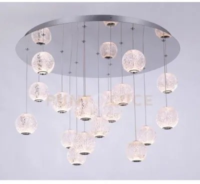 Diamante plafoniera, acrilico trasparente, struttura cromata, led 7...