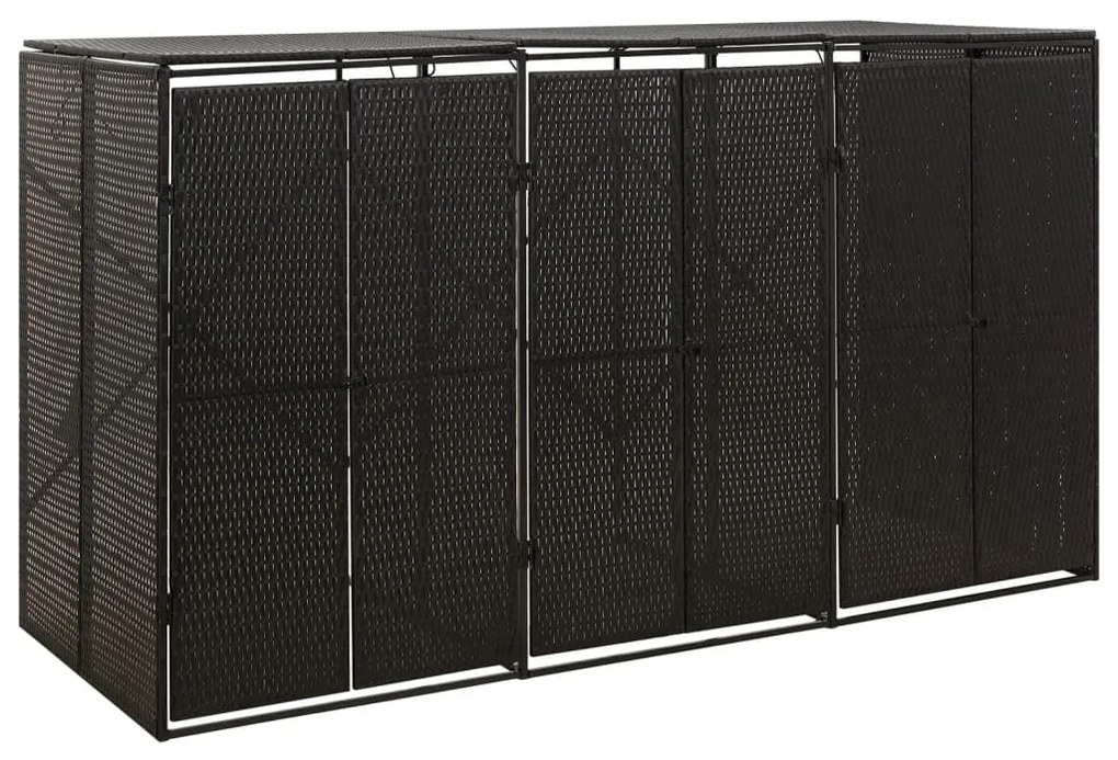 Copribidone Triplo Nero 207x80x117 Cm İn Polyrattan /