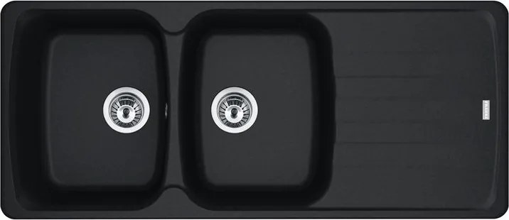 Lavello integrato 2 vasche in fragranite nero FRANKE Antea L 50 x L 116 cm