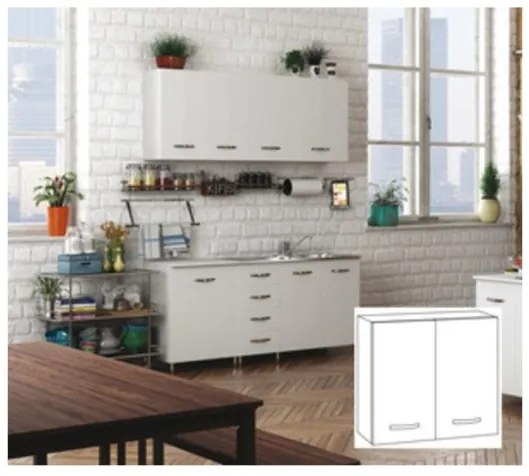 Kit Cucina Pensile 2 Ante 80X32Xh72 Cm Bianco