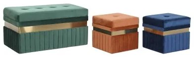 Panca DKD Home Decor Azzurro Verde Arancio Dorato Legno MDF 93 x 47 x 45 cm (3 Unità)