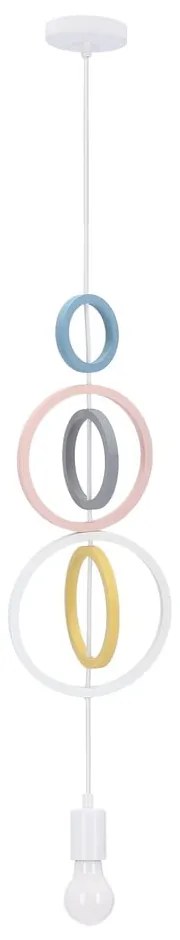 Lampada per bambini bianca e rosa con paralume in metallo Single - Candellux Lighting