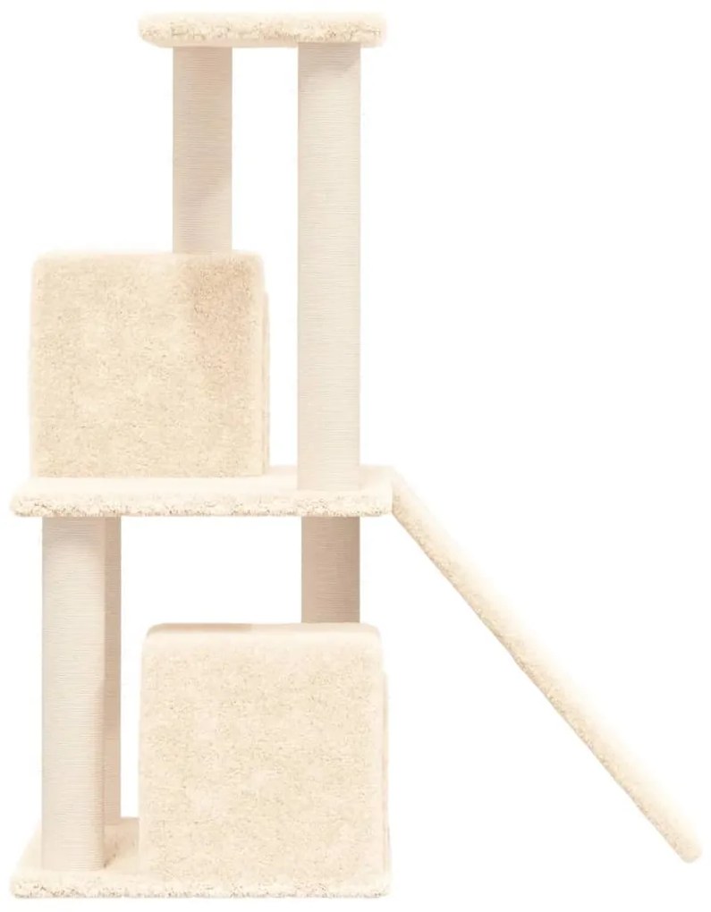 Albero per gatti con tiragraffi in sisal crema 82 cm