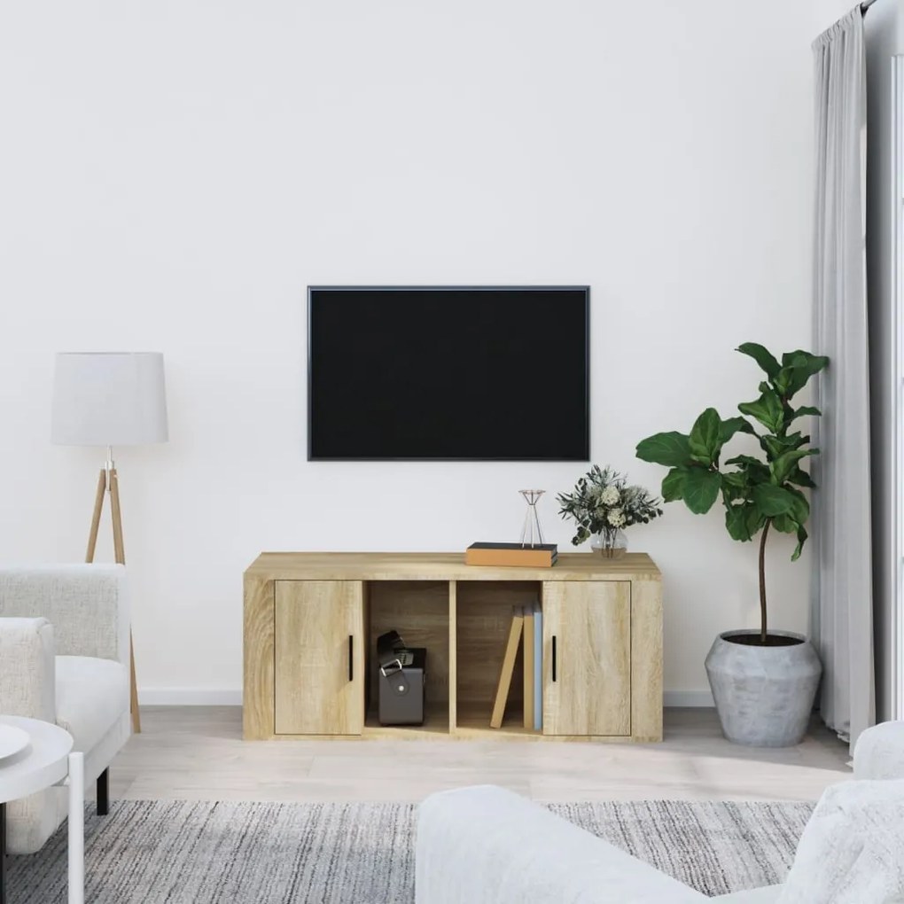 Mobile Per Tv Rovere Sonoma 100x35x40 Cm Legno Multistrato /