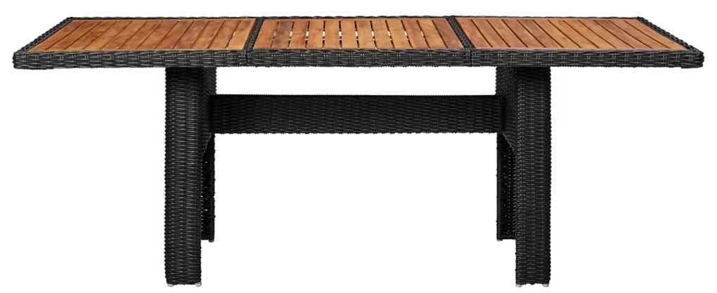 Set da Pranzo da Giardino 9 pz in Polyrattan Nero