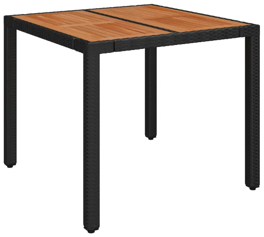 Set da pranzo da giardino 5 pz nero con cuscini in polyrattan