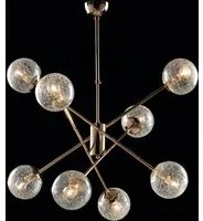 Sospensione Design Moderno Contemporaneo Oro Lucido Con Vetri 8 Luci Tresor