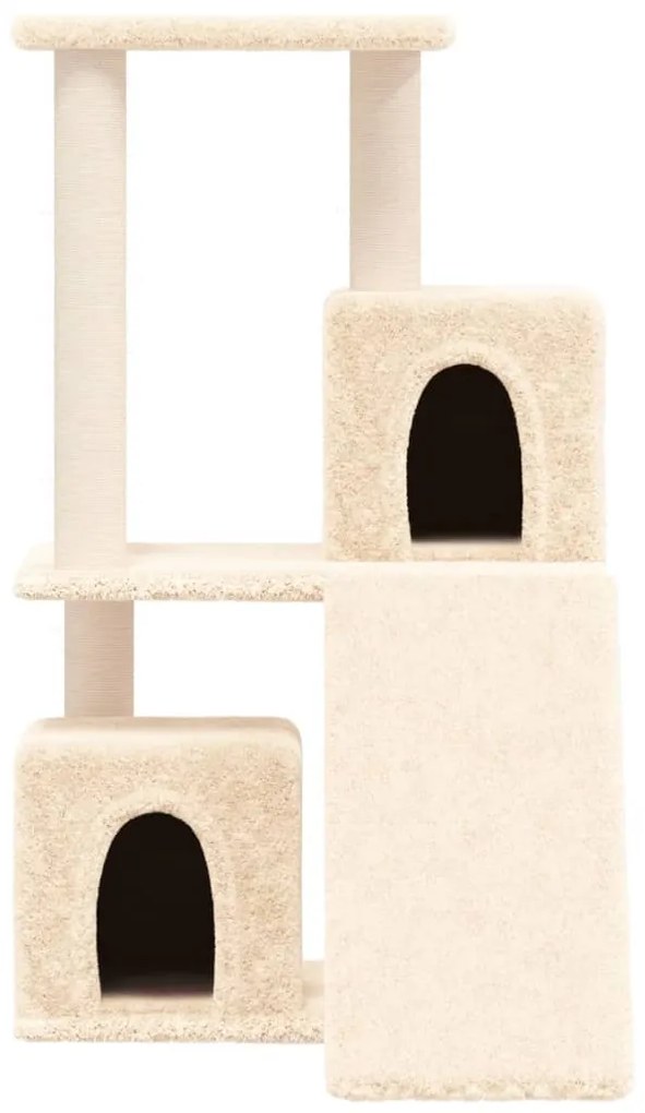 Albero per gatti con tiragraffi in sisal crema 82 cm