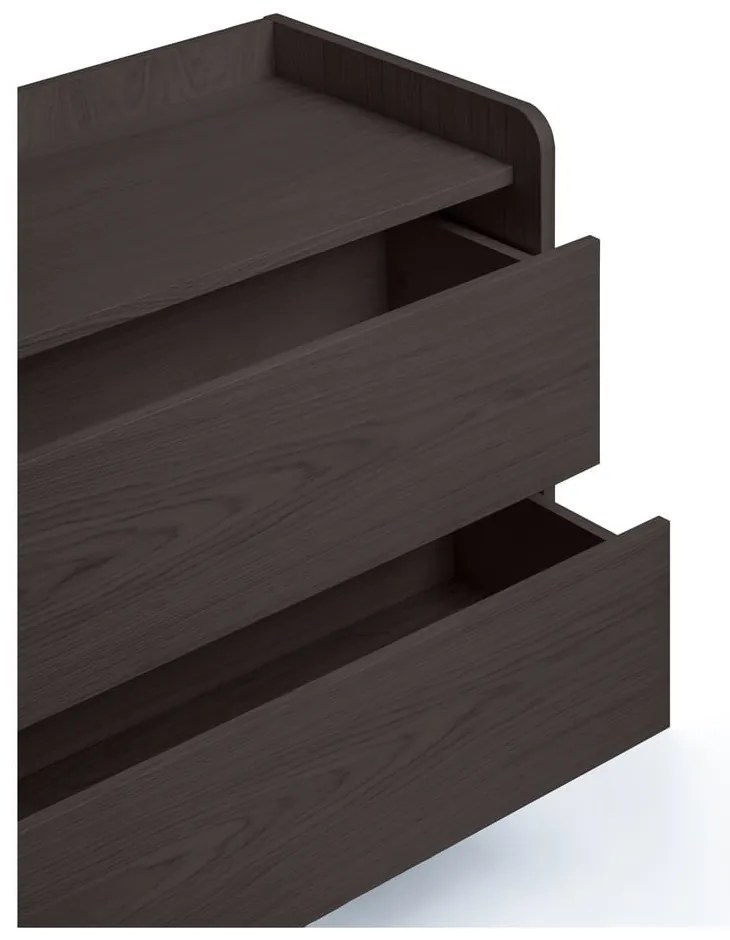 Cassettiera alta nera in rovere 80x82 cm Wrap - Bonami Selection