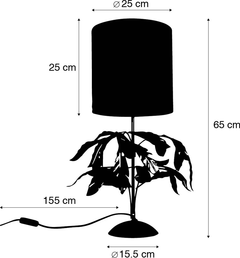 Lampada da tavolo vintage oro antico con paralume verde - Linden