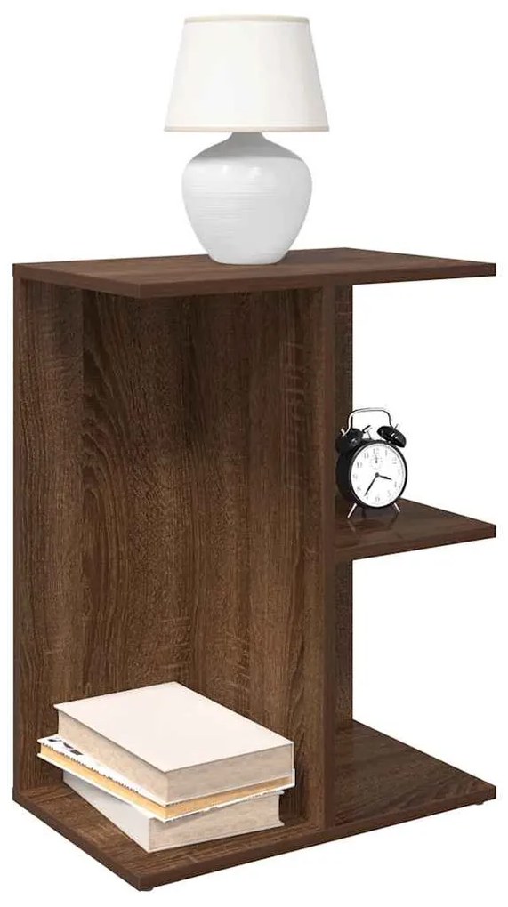 Comodini 2 Pz Rovere Marrone 46,5x29x61 Cm İn Legno Multistrato /