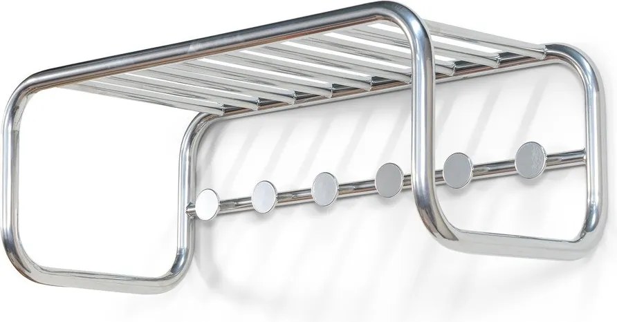 Attaccapanni da parete argentato in metallo con scaffale 72 cm Retro – Spinder Design
