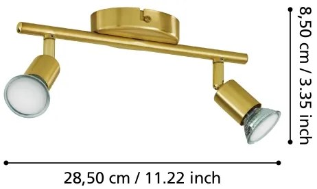 Eglo 33185 - Faretto LED BUZZ-LED 2xGU10/2,8W/230V 3000K oro