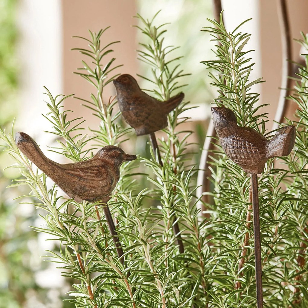 LOBERON Set di 3 decorazioni da giardino con asta Laver