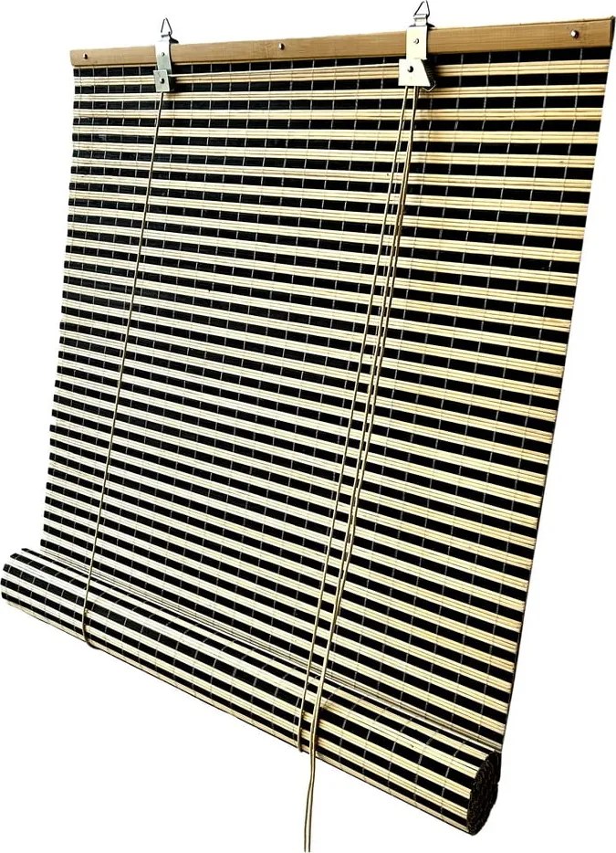 Tenda a pacchetto nera/di colore naturale in bambù 200x160 cm Vela – Gardinia