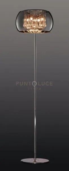 Vapore piantana vetro cromo con pendagli vetro dimmerabile d.40cm x...