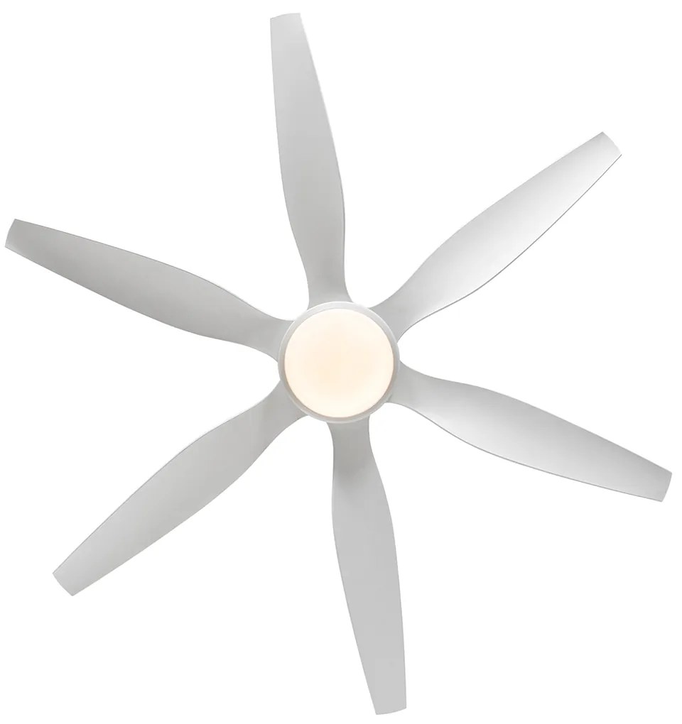 Ventilatore da soffitto bianco 137 cm con LED dimmerabile e telecomando - Tak