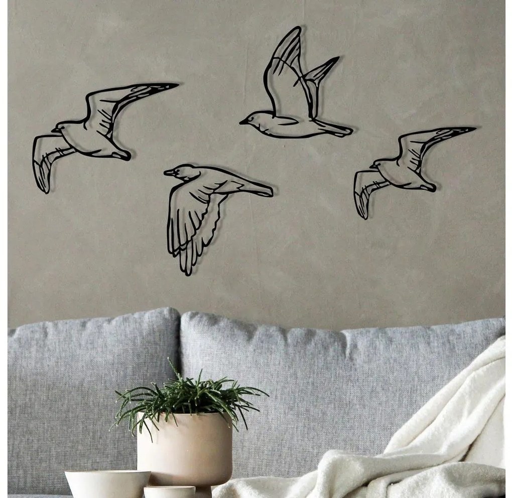 SET 4x Decorazione murale uccelli