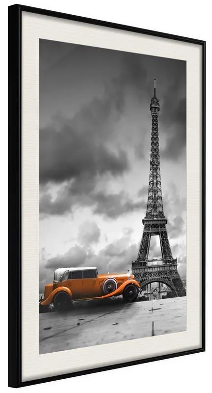 Poster  Under the Eiffel Tower  Cornice Quadri Cornice nera con pass-partout, Larghezza x Altezza Home decor 30x45