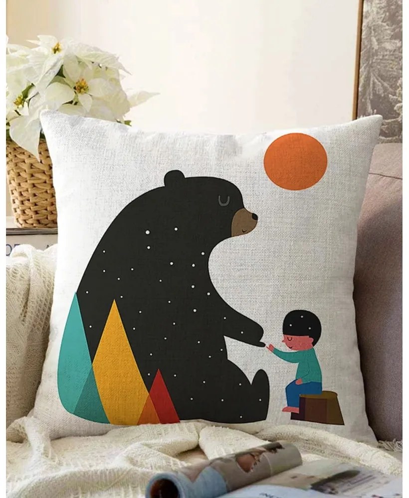 Federa con orso in misto cotone, 55 x 55 cm - Minimalist Cushion Covers