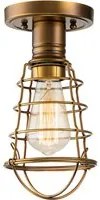 Plafoniera Industrial Nordica Mixon Acciaio Ottone Anticato 1 Luce E27