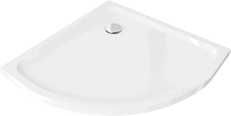 Mexen Flat piatto doccia semicircolare slim 90 x 90 cm, bianco, sifone cromato - 41109090