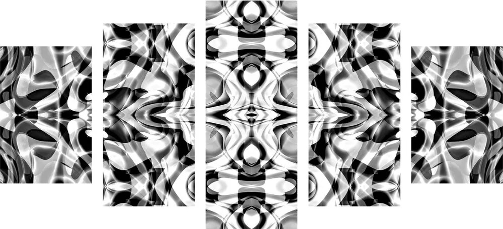 Quadri 5 pezzi – Astrazione in bianco e nero