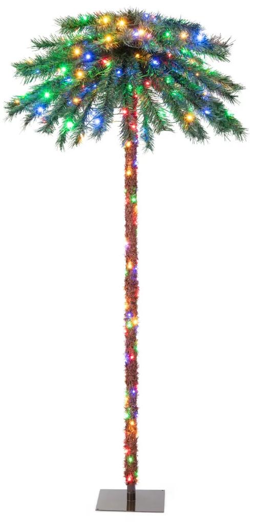 Costway Albero di palma artificiale con 64 punte di rami in PVC e 210 luci LED a quattro colori, Albero per Natale