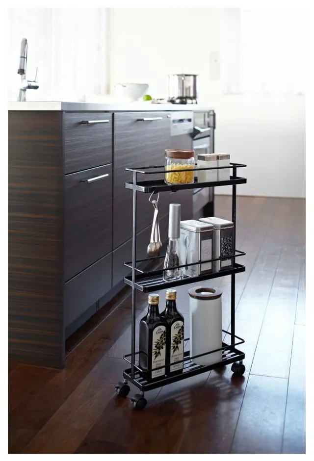 Carrello portaoggetti nero in metallo 38x66 cm Tower – YAMAZAKI