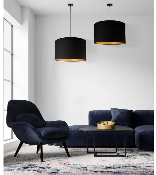 Duolla - Lampadario a sospensione con filo ROLLER 1xE27/40W/230V diametro 45 cm nero