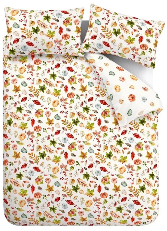 Biancheria da letto bianca/arancione per letto singolo 135x200 cm Autumn Pumpkins – Catherine Lansfield