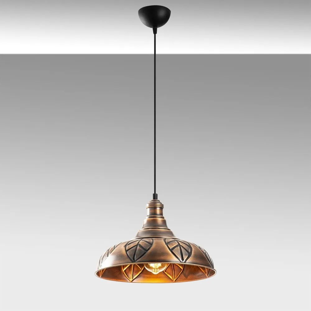 Lampadario color bronzo con paralume in metallo ø 31 cm Chandelier – Opviq lights