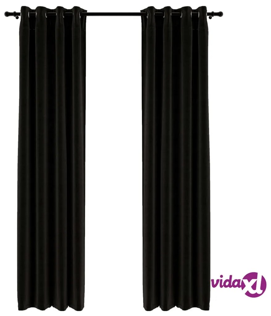 vidaXL Tende Oscuranti Effetto Lino 2 pz 140x225 cm Antracite