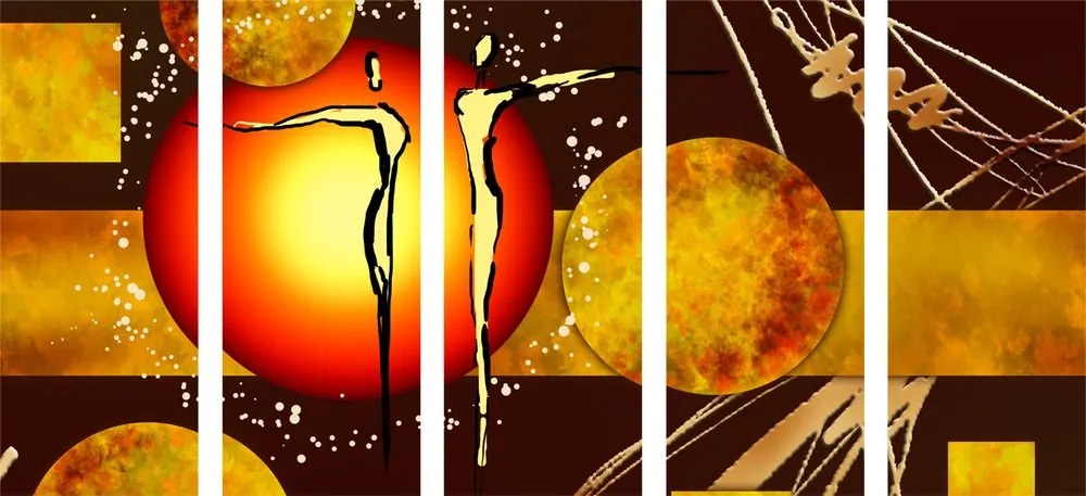 Quadri 5 pezzi – Coppia innamorata etnica
