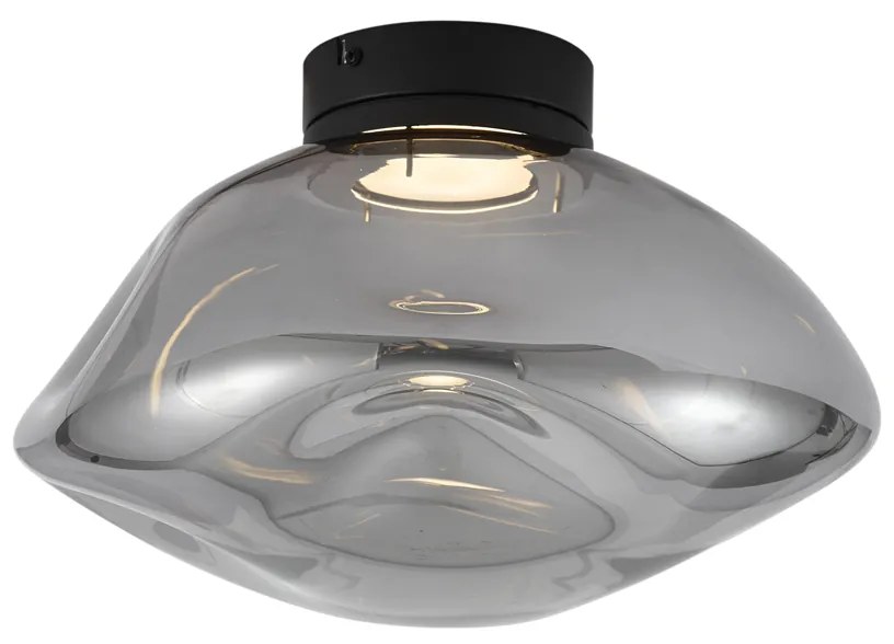 Plafoniera di design nera con vetro fumé - Gemma
