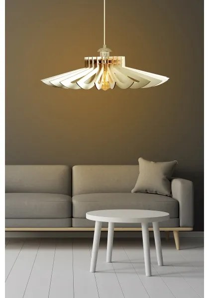 Lampadario a sospensione con filo 1xE27/60W/230V bianco diametro 68 cm