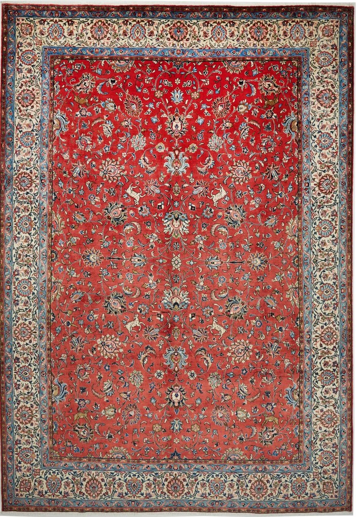 Sarouk Tappeto persiano 390 x 270 Rosso (Iran) Annodato A Mano