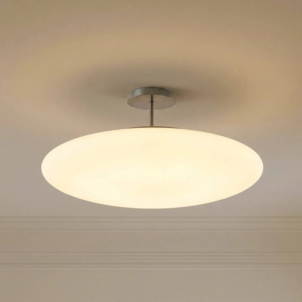 Plafoniera a LED Gunda Lindby, dimmerabile, Bianco / Opale, Soggiorno / Sala da pranzo, Vetro, Moderno, Plafoniera LED