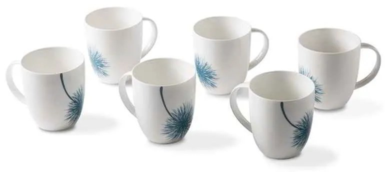 Servizio 6 Tazze Mug in Porcellana - Collezione Botanic Blue - Rivaldi