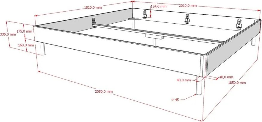 Letto matrimoniale di colore naturale in rovere massiccio senza testiera rete non inclusa 180x200 cm Forrest – Vipack