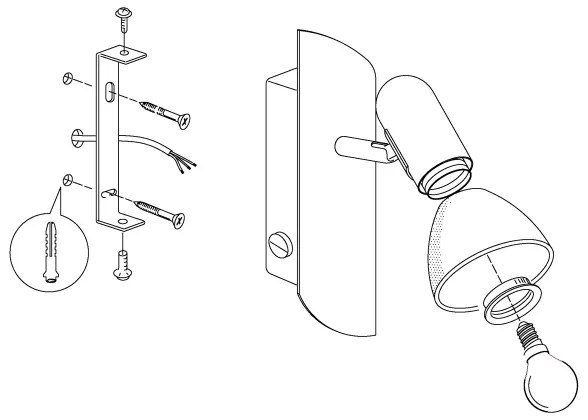 EGLO 90982 - Faretto ENEA 1xE14/40W nichel opaco / satinato