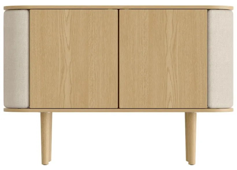 Cassettiera bassa in rovere decorata in beige e naturale 109x75 cm Treasures - UMAGE