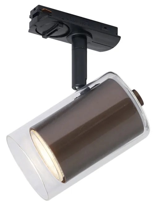 Faretto moderno bronzo scuro con vetro trasparente per sistema a binario monofase - Iconic Lloyd