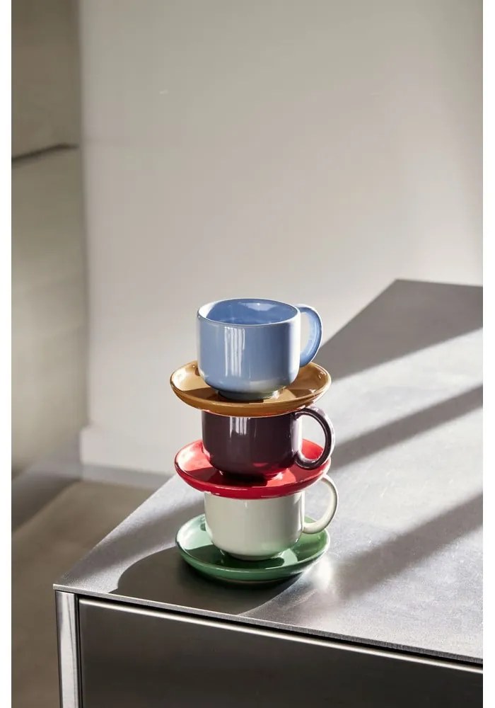 Tazza verde e crema in gres Amare - Hübsch