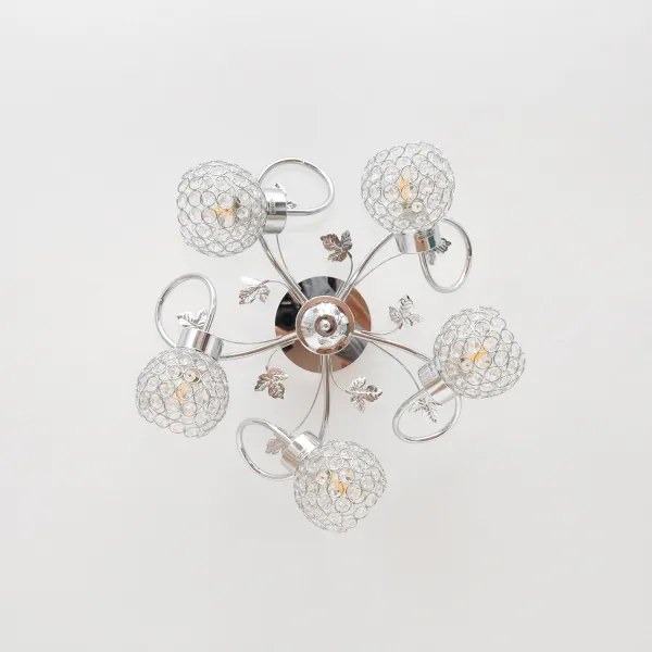 Lampadario a plafone SOPHIA 5xE27/15W/230V cromo lucido/limpido