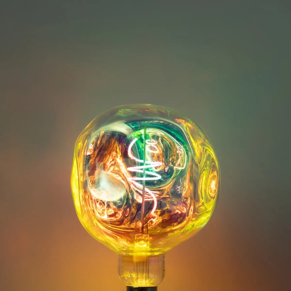 Lampada LED E27 dimmerabile a filamento a spirale G125 arcobaleno 4W 200 lm 1800K