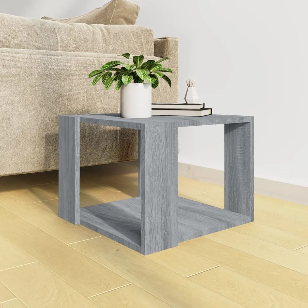 Tavolino salotto grigio sonoma 40x40x30cm legno ingegnerizzato