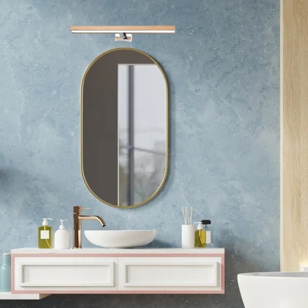 Brilagi-Illuminazione a LED per specchi da bagno WOODY MIRROR LED/12W/230V IP44 quercia/cromo