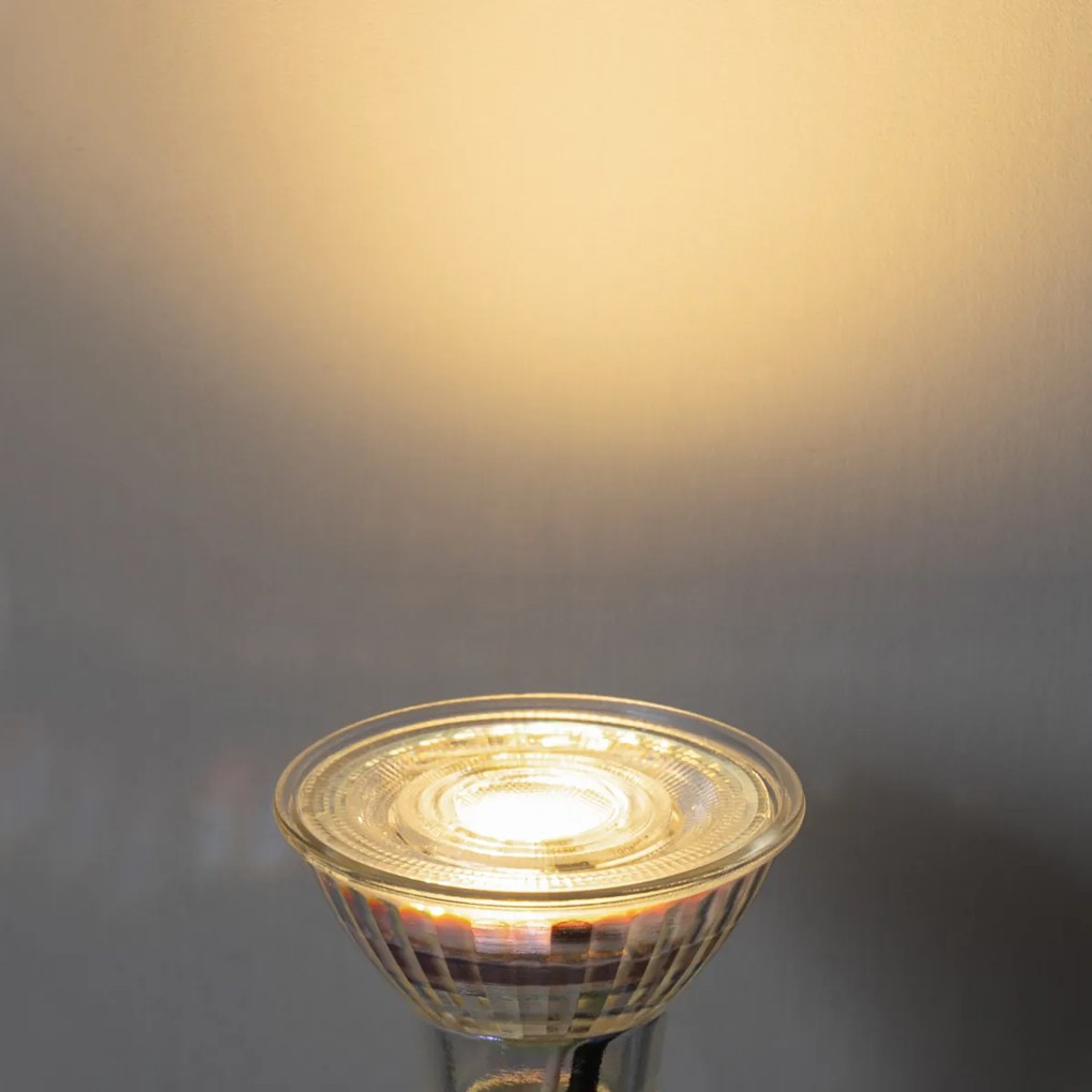 Set di 5 lampadine LED GU10 50mm trasparenti, 4.5W 380 lm, temperatura colore dimmerabile a 3 fasi (2000-2700K)